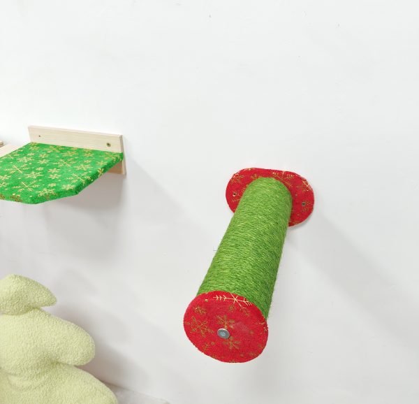 Wall-Mounted Cat Toy Wood Sisal Scratchers Set - Image 8