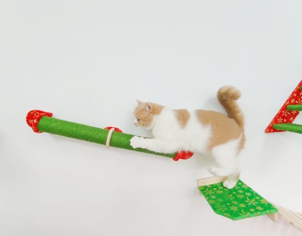 Wall-Mounted Cat Toy Wood Sisal Scratchers Set - Image 5