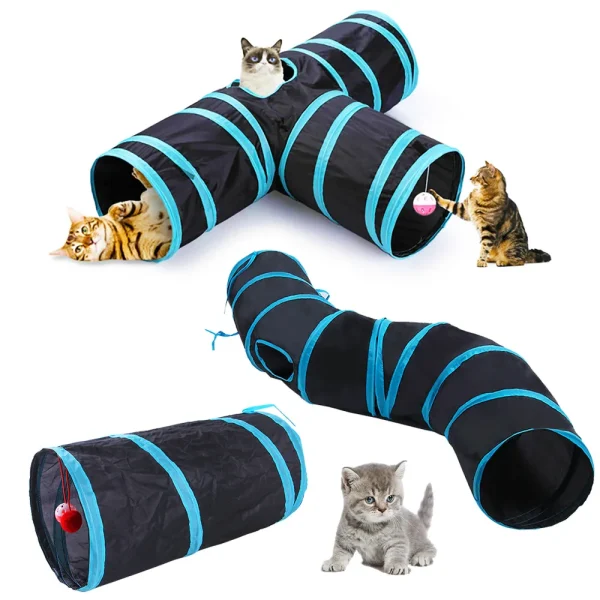 Cat Tunnel Pet Supplies Cat S T Pass Play Tunnel Foldable Cat Tunnel Cat Toy Breathable Drill Barrel for Indoor loud paper - Image 5