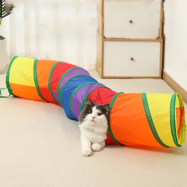 Cat Tunnel Foldable Cat Tunnel Pet Supplies Cat S T Y Pass Play Tunnel Cat Toy Breathable Drill Barrel for Indoor loud paper - Image 4