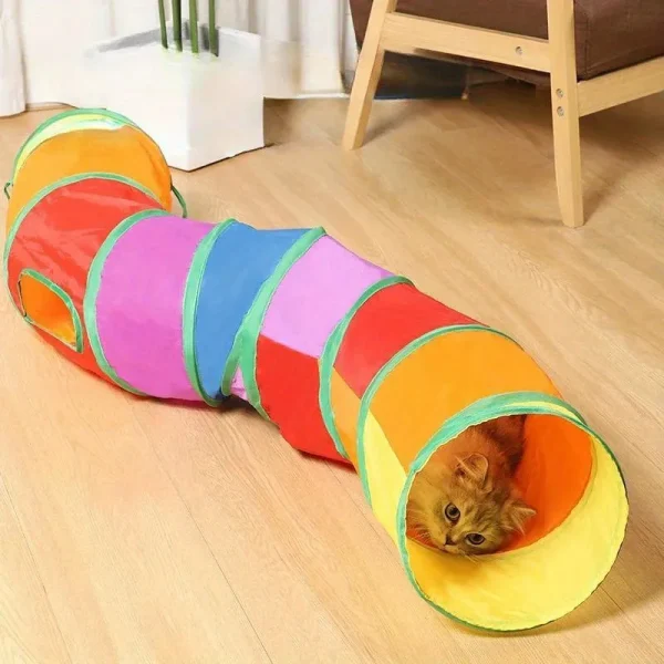 Cat Tunnel Foldable Cat Tunnel Pet Supplies Cat S T Y Pass Play Tunnel Cat Toy Breathable Drill Barrel for Indoor loud paper - Image 5