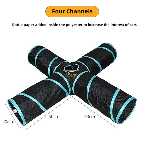 Cat Tunnel Pet Supplies Cat S T Pass Play Tunnel Foldable Cat Tunnel Cat Toy Breathable Drill Barrel for Indoor loud paper - Image 4