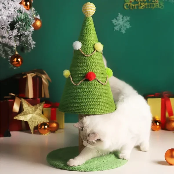 Christmas tree cat climbing rack, sisal cat scratching post, claw grinding, pet furniture, Christmas decoration, cat scratching - Image 2