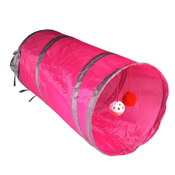 1pc Cat Tunnel Toy, Foldable Polyester Cloth, Rolling Tent,cat Tunnel Cat Toy - Image 4