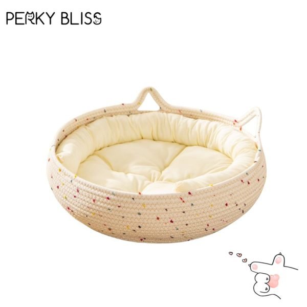 Four Seasons Cat Bed Woven Removable Upholstery Sleeping House Grinding Claws Dirty Resistant Washable Pet Supplies Accessories