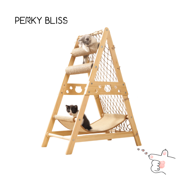 Modern Luxury Large climbing net cat climbing frame Pet House Wood Cat Tree Sisal Rope Climbing Tree