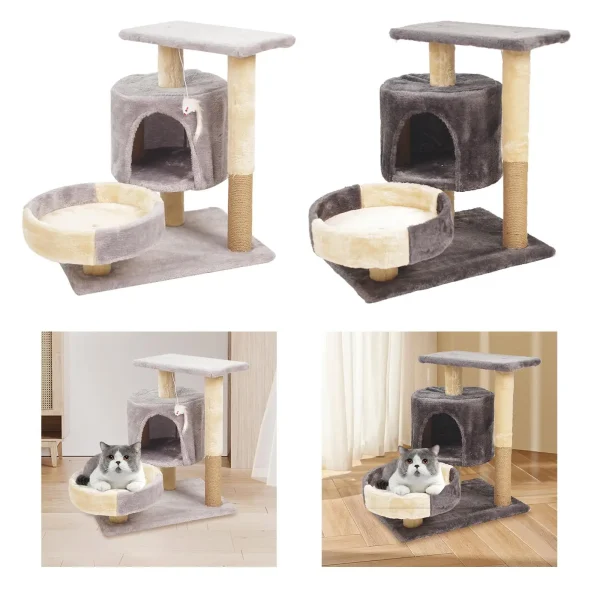 Cat Tree Exercise Furniture Protector Padded Plush Perch Resting Climb Tower - Image 3