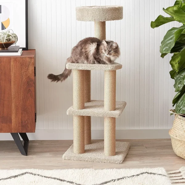 Cat Tree Indoor Climbing Activity Tower with Scratching Posts, Large, 17.7" x 45.9", Beige - Image 2