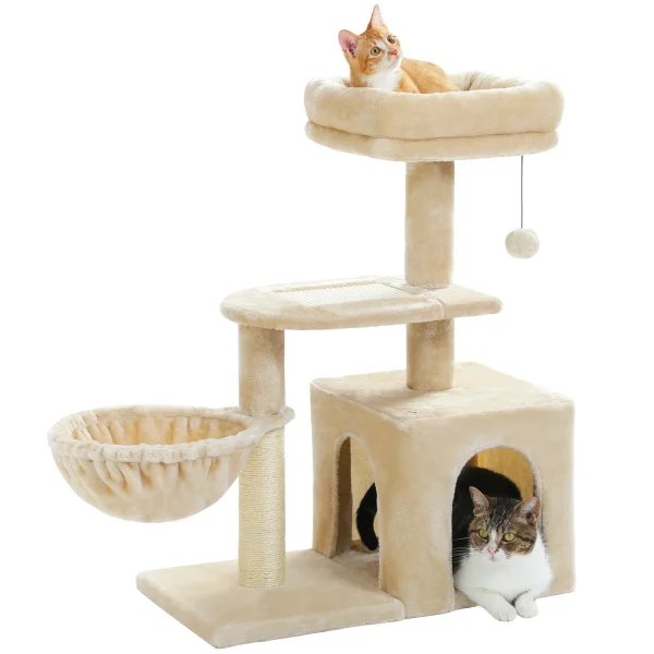 H80CM Small Cat Tree House Condo for Indoor Kitten Large Top Perch Natural Sisal Scratching Posts for Climbing Scratcher Board - Image 7