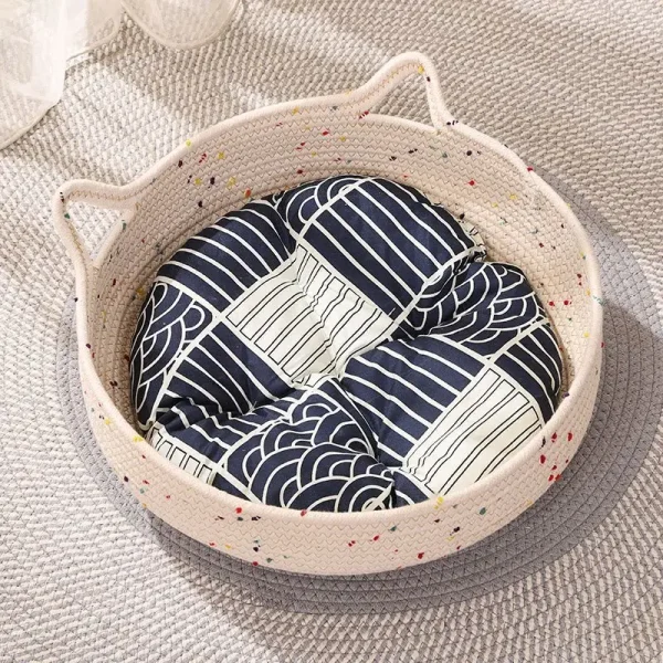 Four Seasons Cat Bed Woven Removable Upholstery Sleeping House Grinding Claws Dirty Resistant Washable Pet Supplies Accessories - Image 4