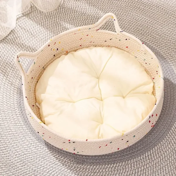 Four Seasons Cat Bed Woven Removable Upholstery Sleeping House Grinding Claws Dirty Resistant Washable Pet Supplies Accessories - Image 3