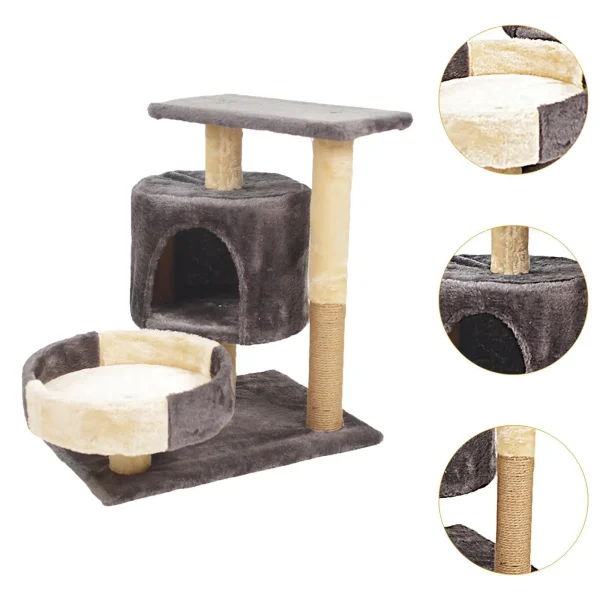Cat Tree Exercise Furniture Protector Padded Plush Perch Resting Climb Tower - Image 5