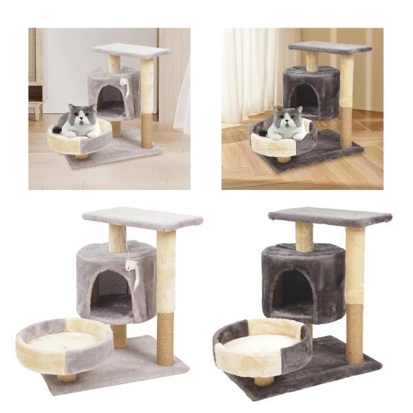 Cat Tree Exercise Furniture Protector Padded Plush Perch Resting Climb Tower - Image 4