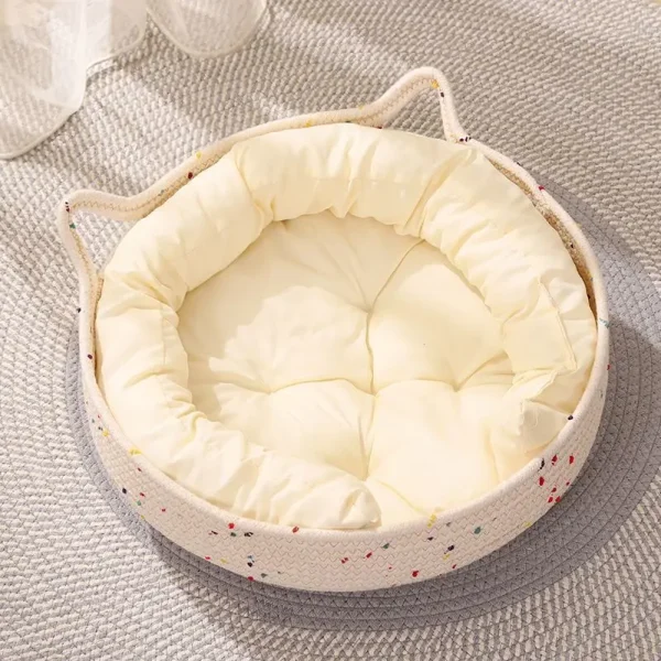 Four Seasons Cat Bed Woven Removable Upholstery Sleeping House Grinding Claws Dirty Resistant Washable Pet Supplies Accessories - Image 5