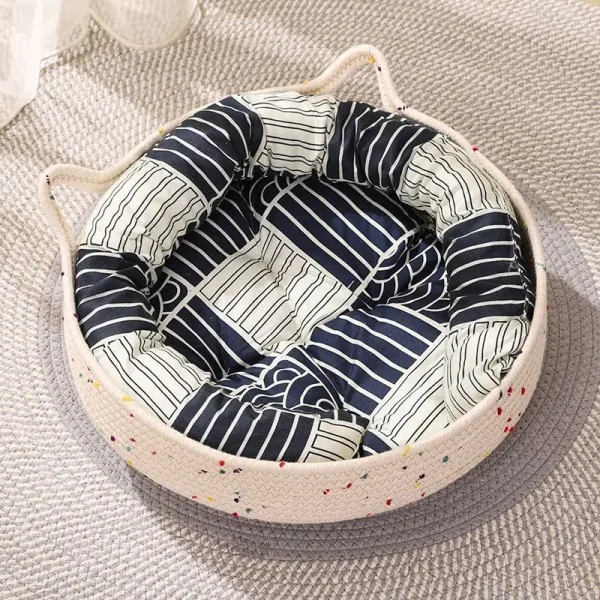 Four Seasons Cat Bed Woven Removable Upholstery Sleeping House Grinding Claws Dirty Resistant Washable Pet Supplies Accessories - Image 6